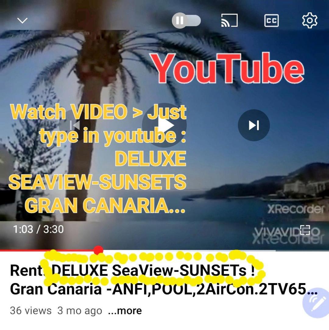 Deluxe Seaview-Sunsets !Transfe-R Inc! Pool,2Aircond,2Tv65",600Mb Dishwasher,,2 Beaches,Anfi-View Appartement Patalavaca Buitenkant foto