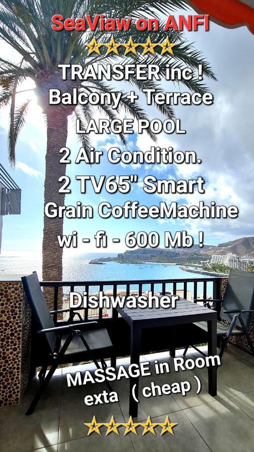 Deluxe Seaview-Sunsets !Transfe-R Inc! Pool,2Aircond,2Tv65",600Mb Dishwasher,,2 Beaches,Anfi-View Appartement Patalavaca Buitenkant foto